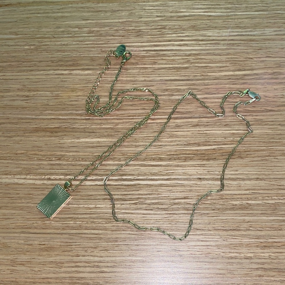 Gold Pendant and Chain Necklace Bundle